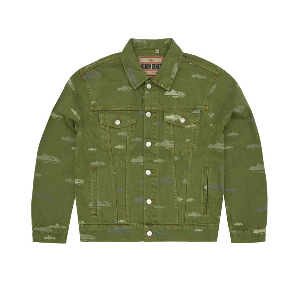 ALCATRAZ PATTERN DENIM JACKET [KHAKI]