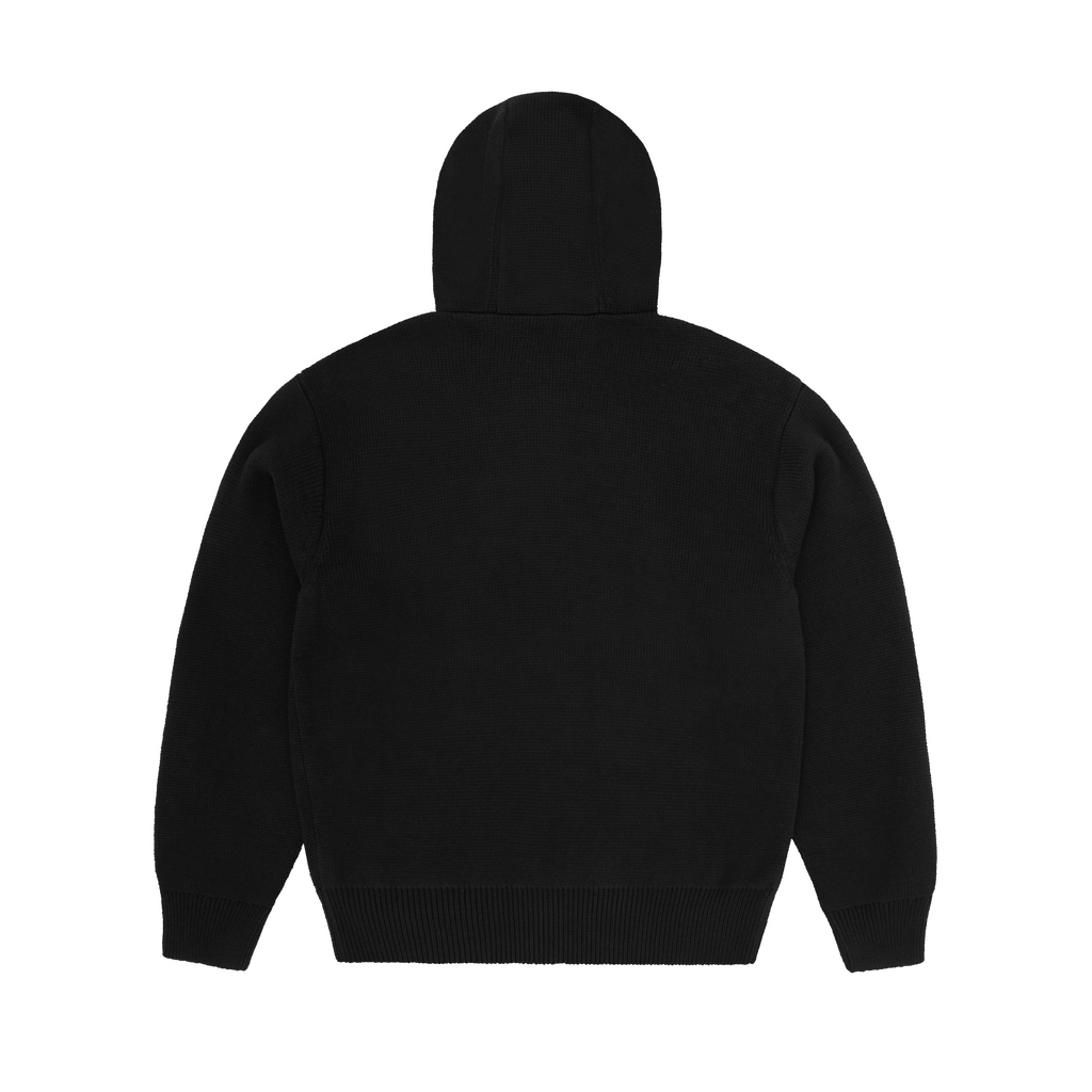 3M COLLEGE KNIT ZIP HOODIE  [BLACK]