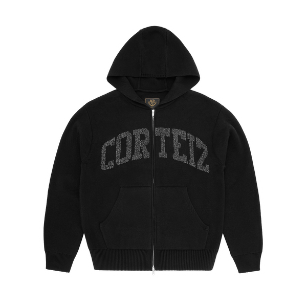 3M COLLEGE KNIT ZIP HOODIE  [BLACK]
