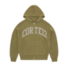 3M COLLEGE KNIT ZIP HOODIE [OLIVE]
