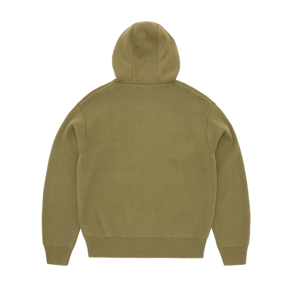 3M COLLEGE KNIT ZIP HOODIE [OLIVE]