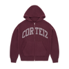 3M COLLEGE KNIT ZIP HOODIE [WINE]