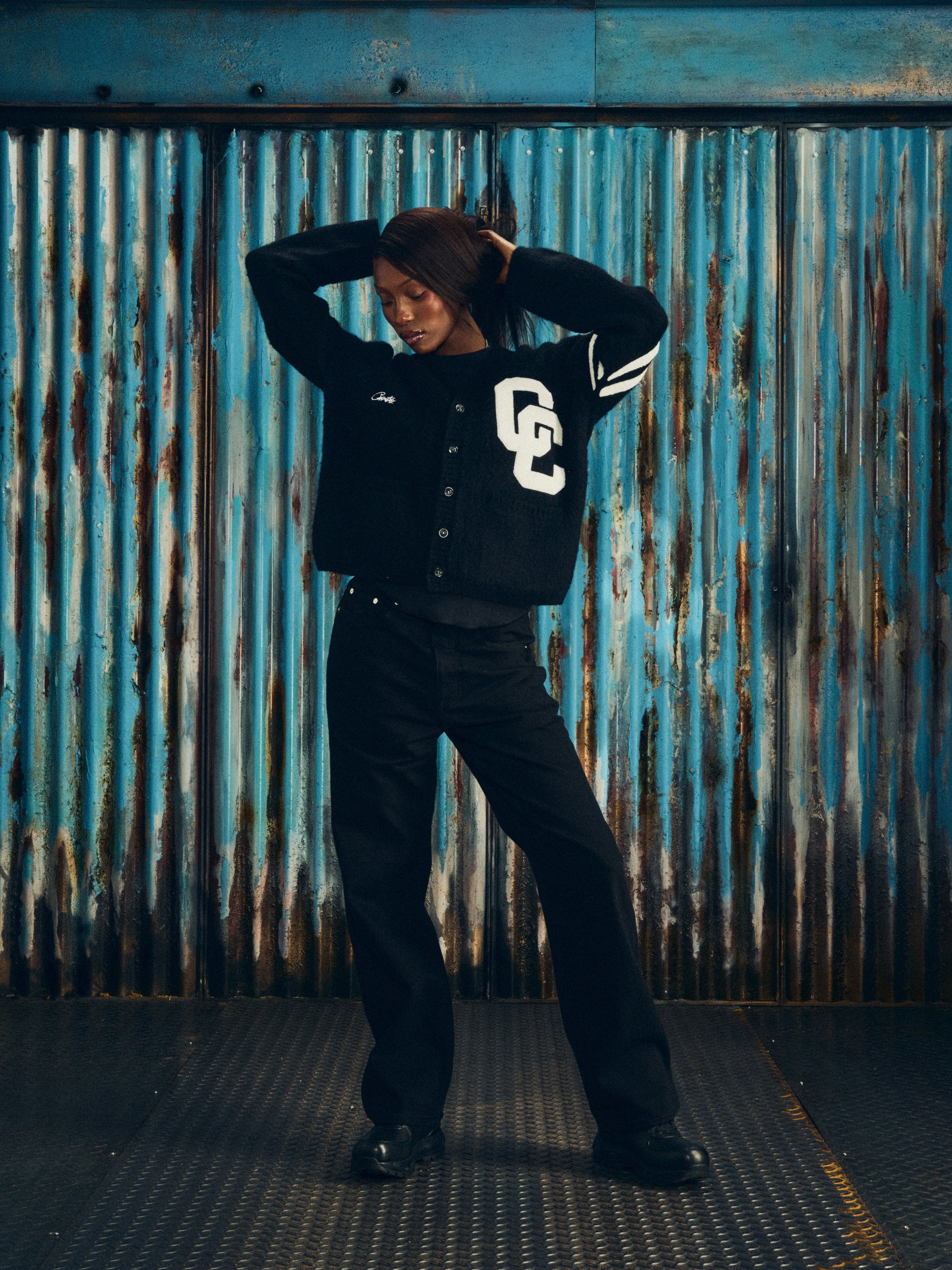 COLLEGE CARDIGAN [BLACK]