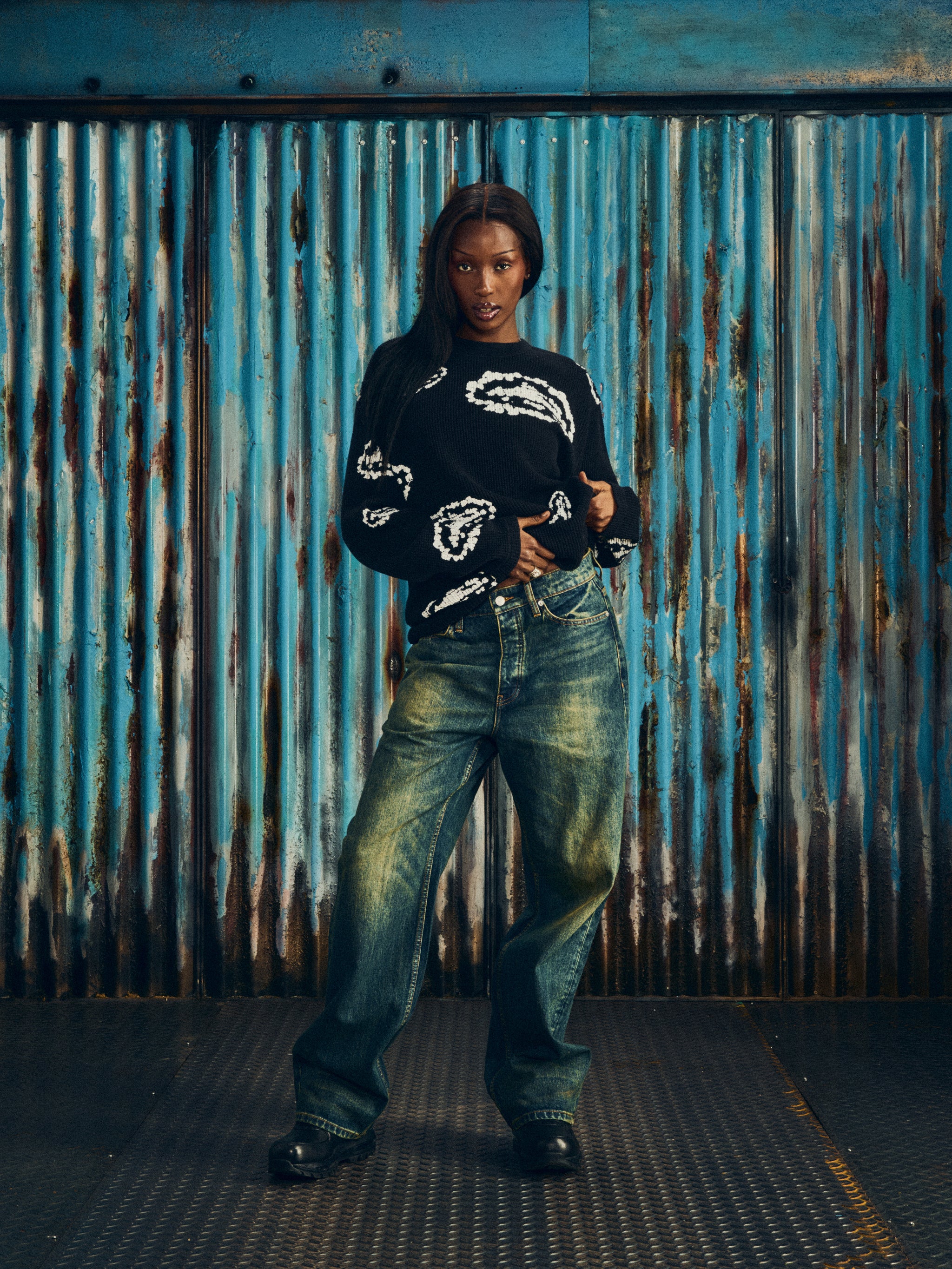 ISLAND WREATH WAFFLE THERMAL [BLACK]