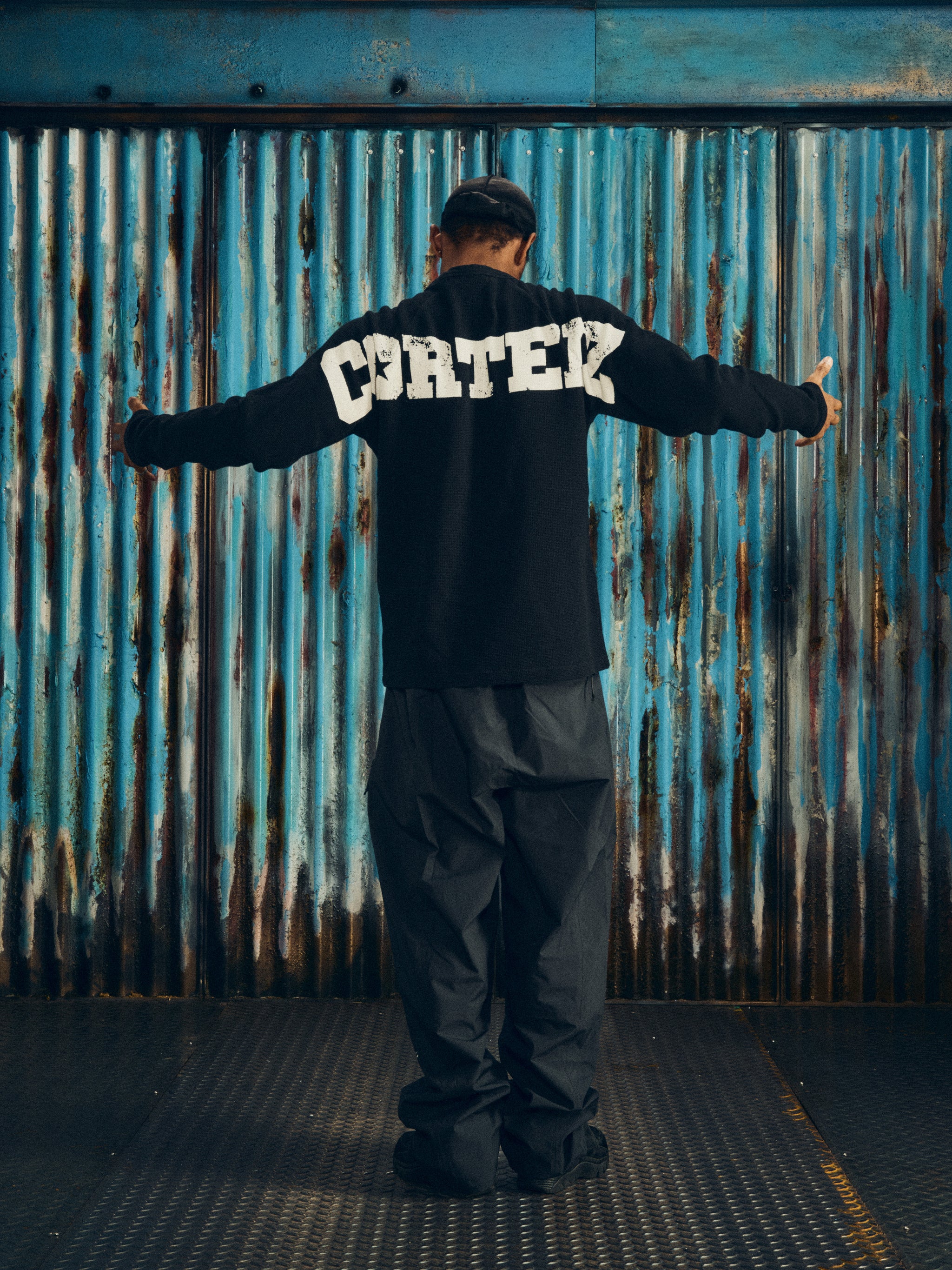 STAR RAGLAN WAFFLE THERMAL [BLACK]