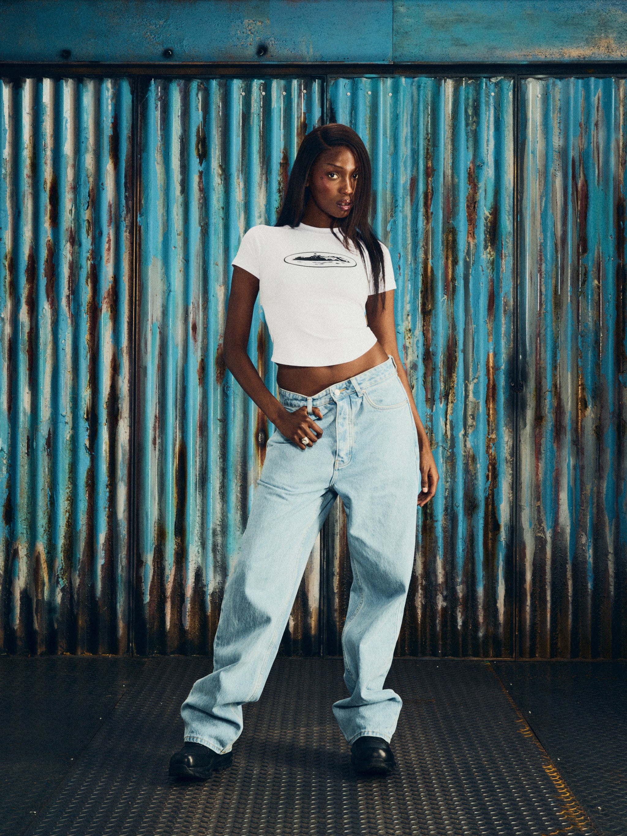 WMNS ALCATRAZ BABY TOP [WHITE & BLACK]