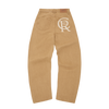 CREST CHAINSTITCH BAGGY JEANS [TAN]