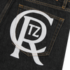 CREST CHAINSTITCH BAGGY JEANS [WASHED BLACK]