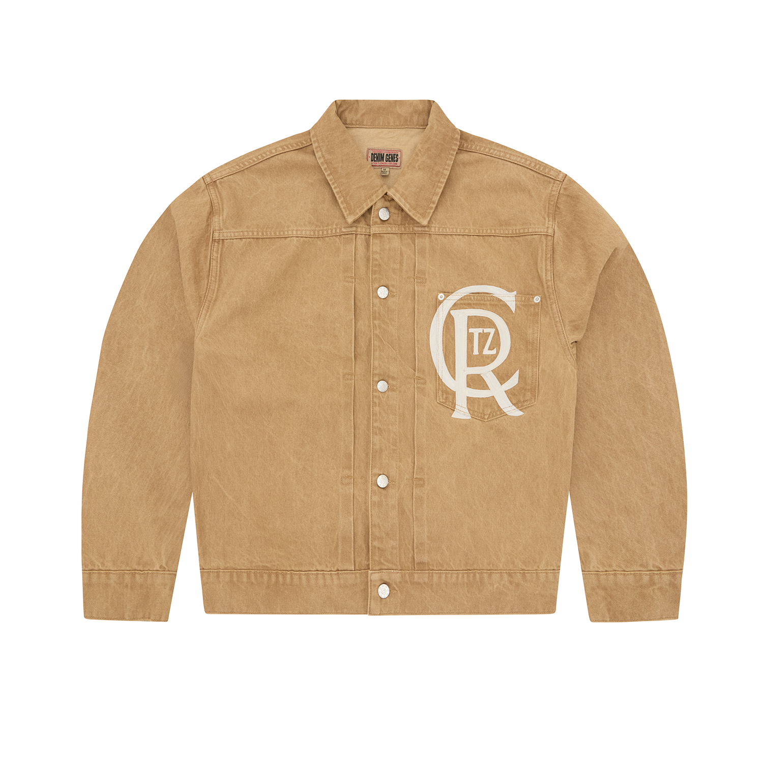 CREST CHAINSTITCH DENIM TRUCKER [TAN]