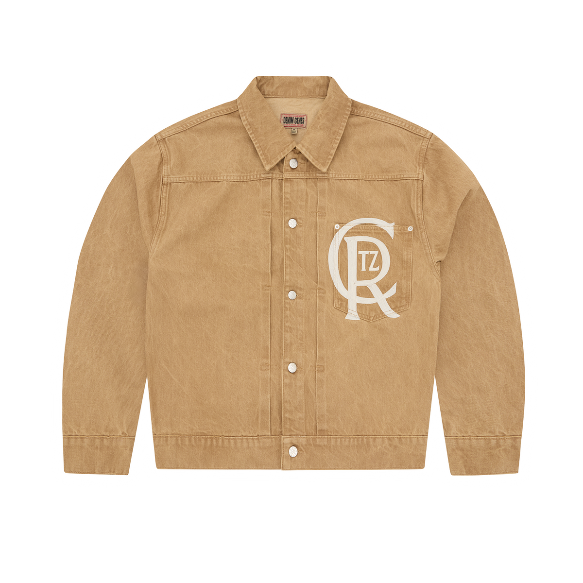 CREST CHAINSTITCH DENIM JACKET [TAN]