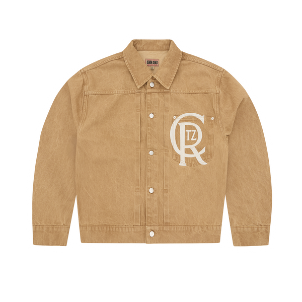 CREST CHAINSTITCH DENIM TRUCKER [TAN]