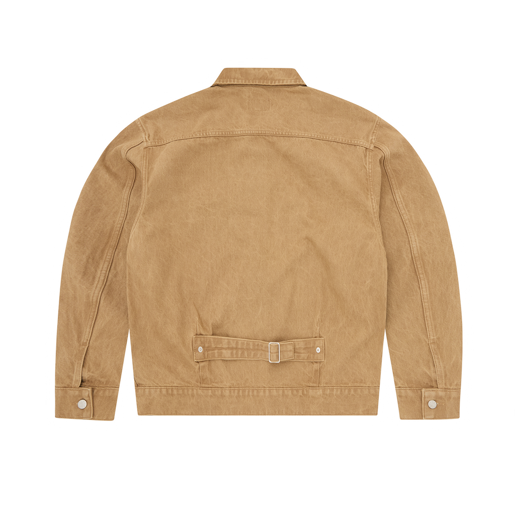 CREST CHAINSTITCH DENIM TRUCKER [TAN]