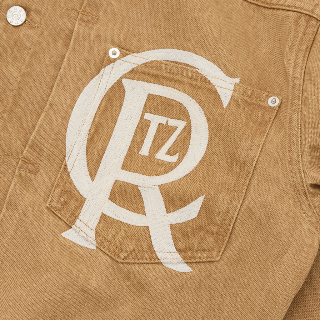 CREST CHAINSTITCH DENIM TRUCKER [TAN]