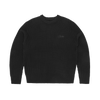 CROCHET APPLIQUE KNIT CREW [TRIPLE BLACK]