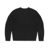 CROCHET APPLIQUE KNIT CREW [TRIPLE BLACK]
