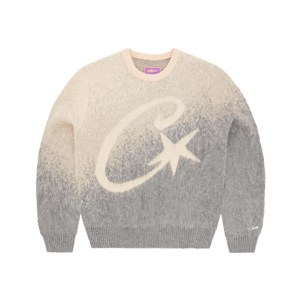 C STAR GRADIENT MOHAIR KNIT SWEATER [GREY]