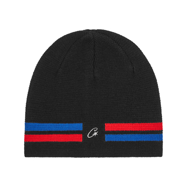 VVS KNIT BEANIE [BLACK, RED & BLUE] – CRTZRTW
