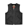 SKYDIVE LEATHER VEST [BLACK]