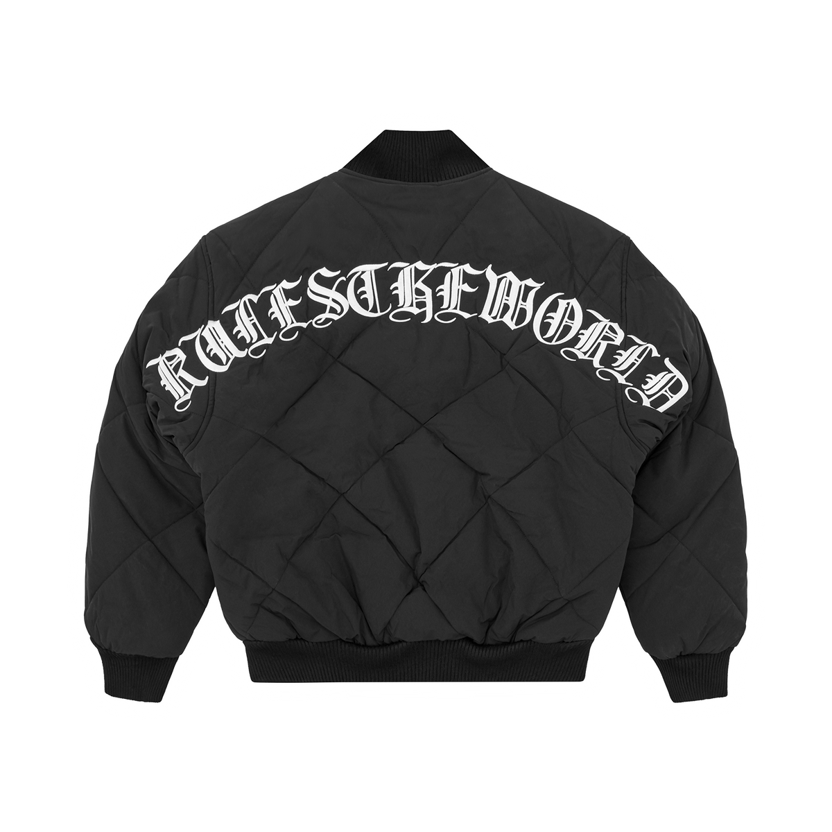 OLDE ENGLISH QUILTED BOMBER JACKET [BLACK]