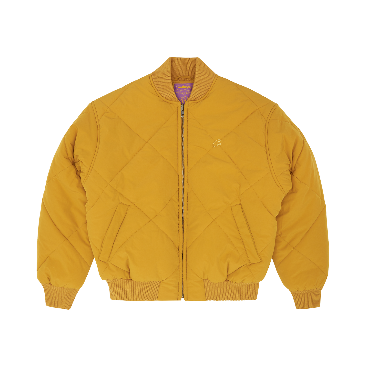 OLDE ENGLISH QUILTED BOMBER JACKET [YELLOW]