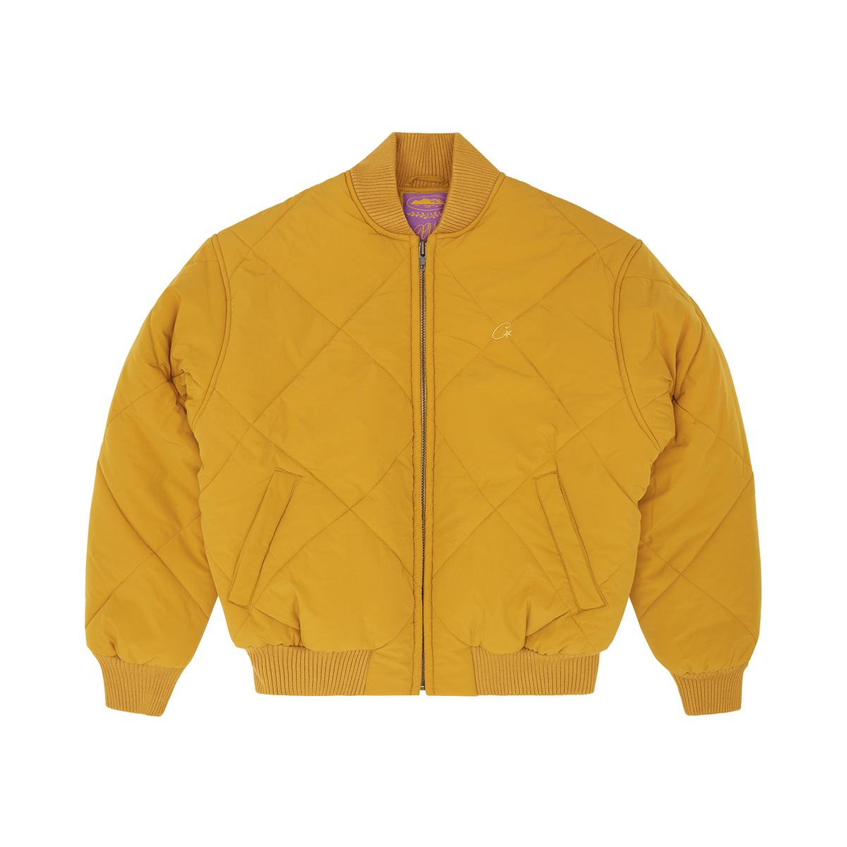 OLDE ENGLISH QUILTED BOMBER JACKET [YELLOW]