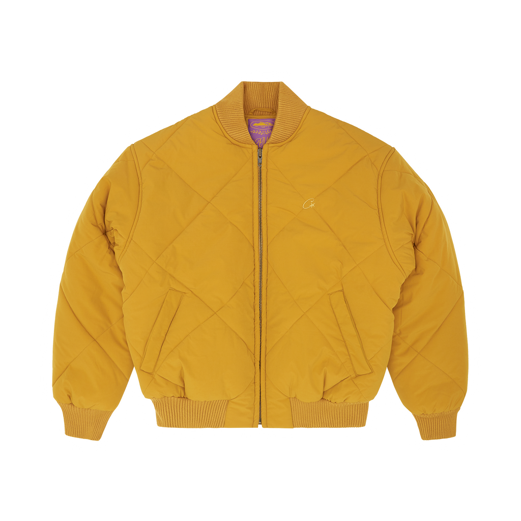 OLDE ENGLISH QUILTED BOMBER JACKET [YELLOW]
