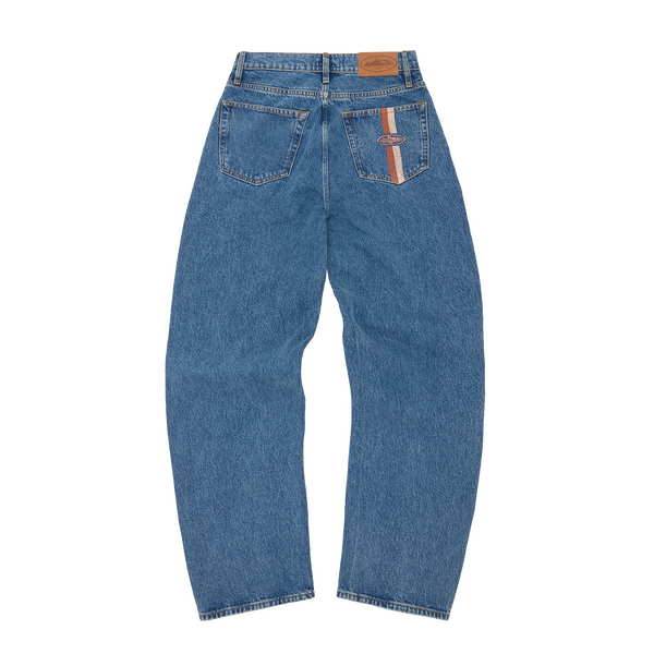 DUAL STRIPE BAGGY JEANS [MIDWASH]