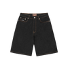 DUAL STRIPE DENIM SHORT [WASHED BLACK]