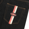 DUAL STRIPE DENIM SHORT [WASHED BLACK]