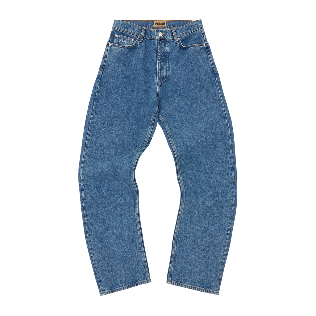 DUAL STRIPE BAGGY JEANS [MIDWASH]