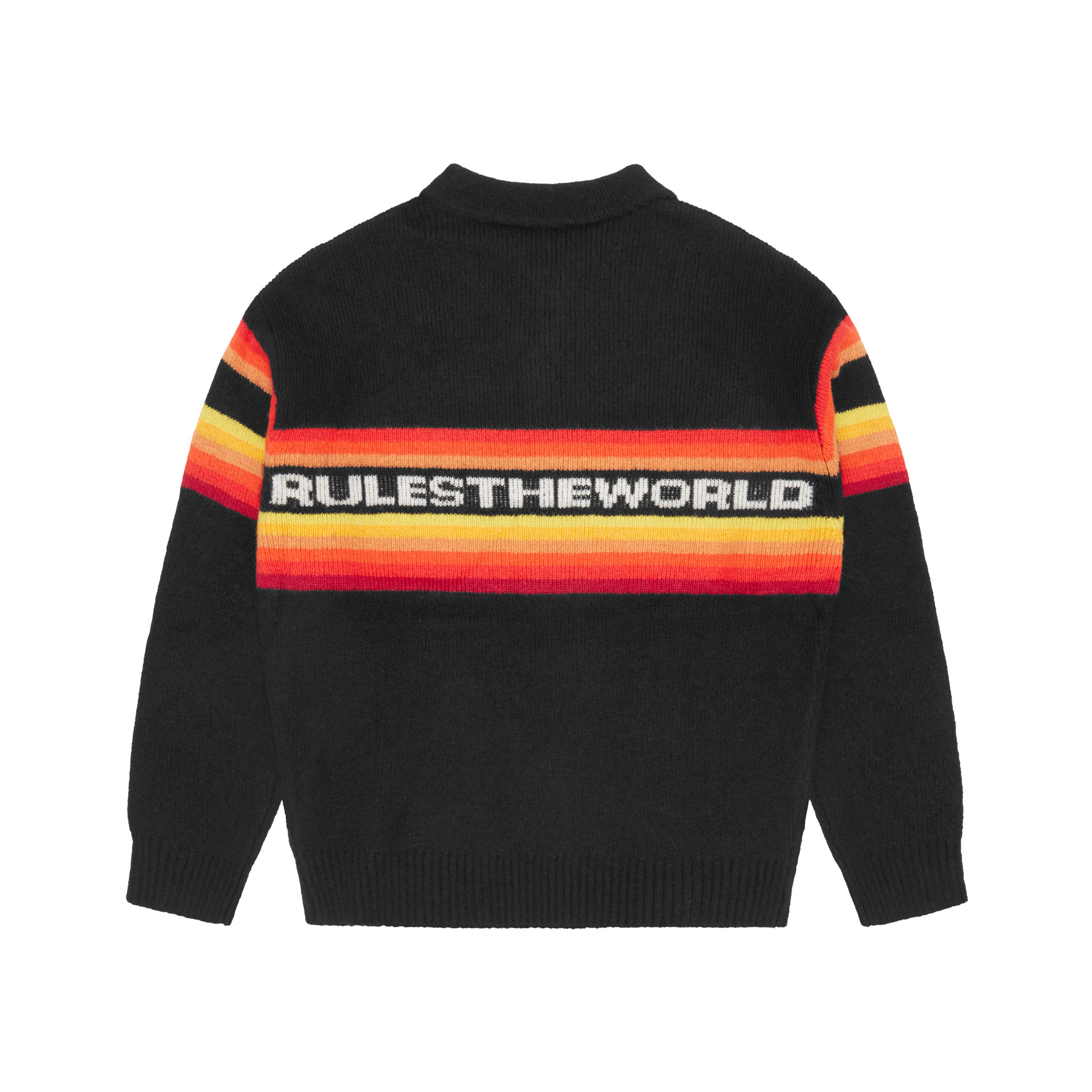 GRADIENT HALF KNIT ZIP PULLOVER [BLACK]