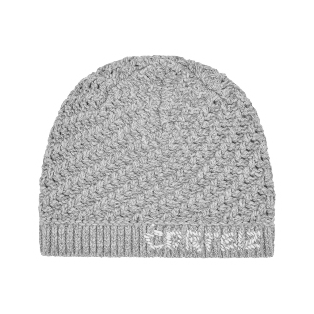 HAND EMBROIDERED KNIT BEANIE [GREY]