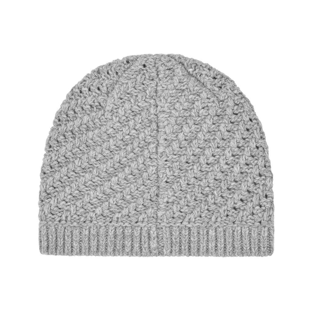 HAND EMBROIDERED KNIT BEANIE [GREY]