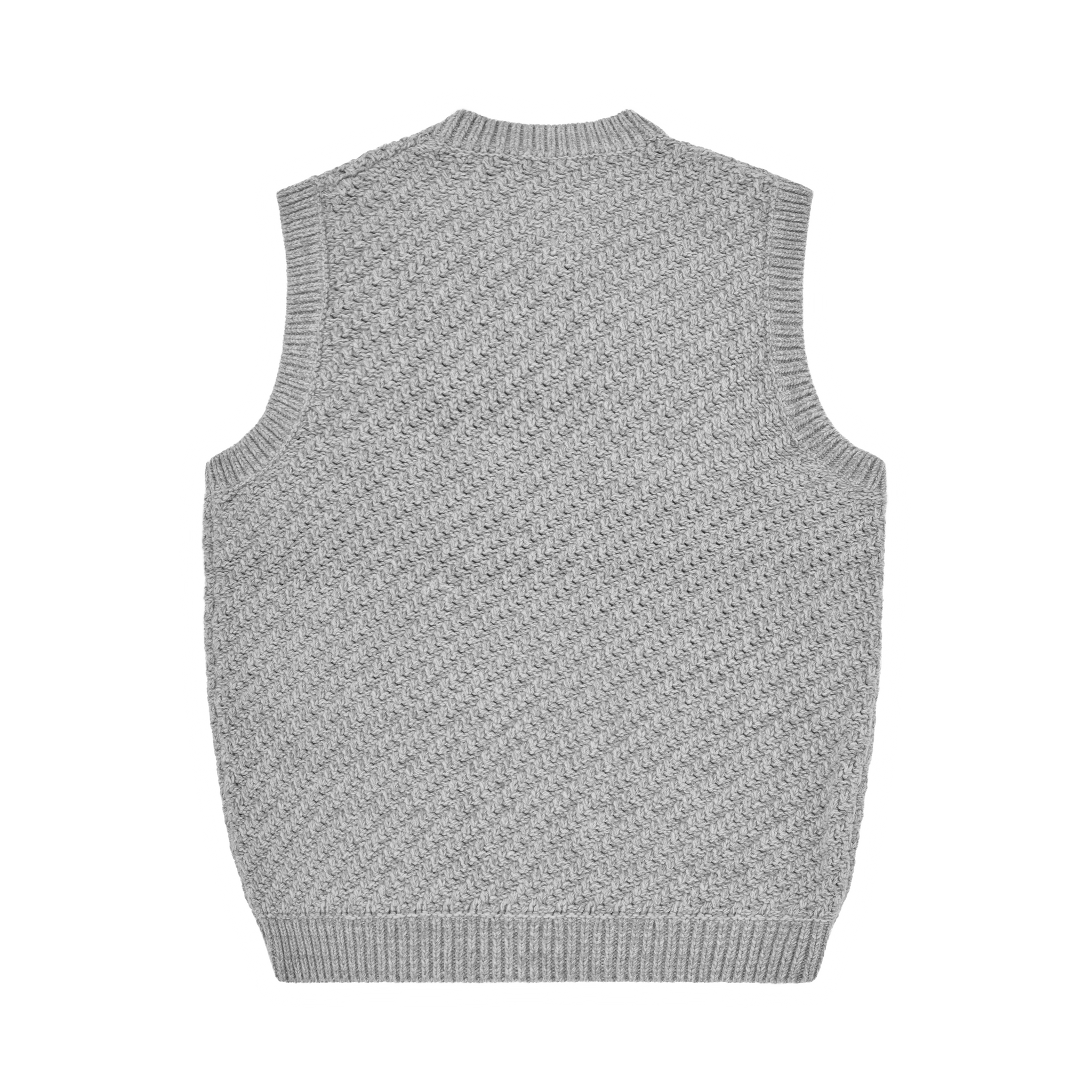 HAND EMBROIDERED KNIT VEST [GREY]