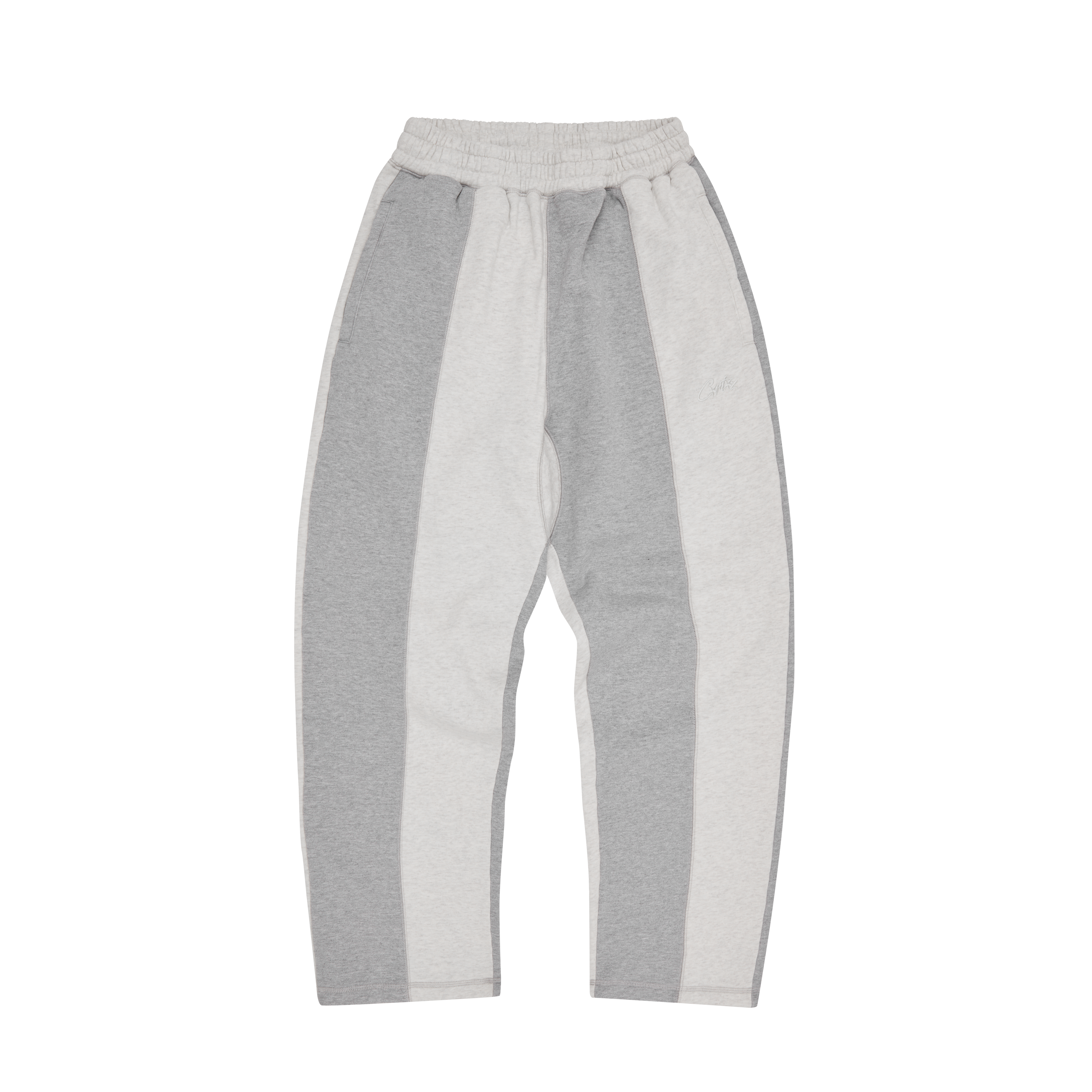 HMP CONTRAST PANEL OPEN HEM SWEATPANT [HEATHER GREY]