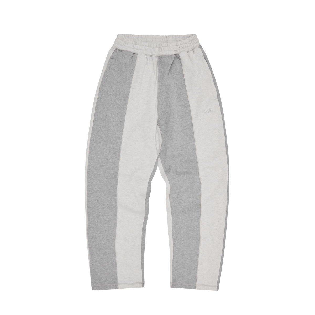 HMP CONTRAST PANEL OPEN HEM SWEATPANT [HEATHER GREY]