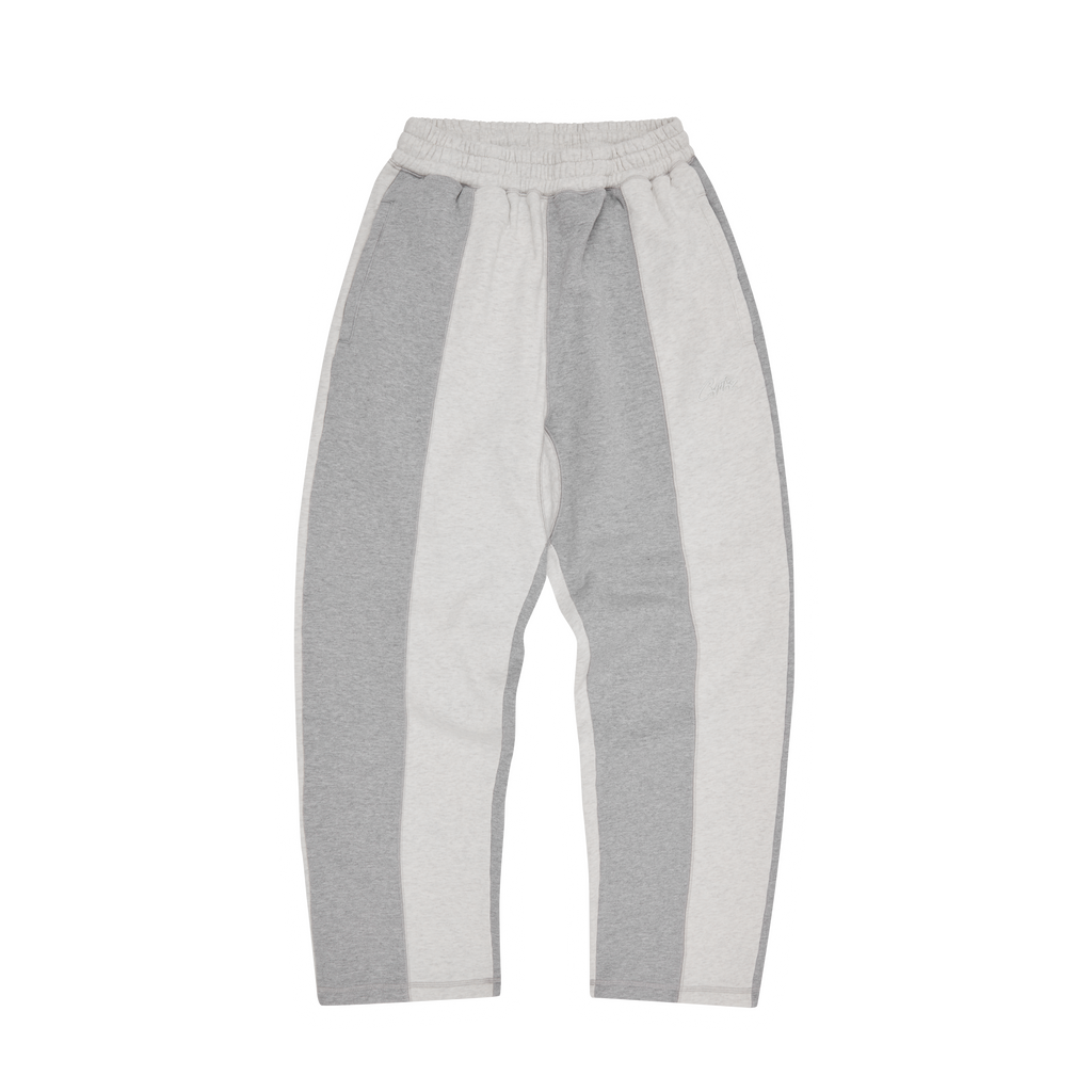 HMP CONTRAST PANEL OPEN HEM SWEATPANT [HEATHER GREY]