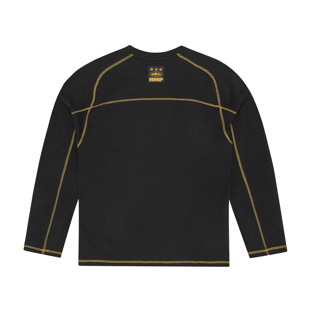 HMP PANEL HEAVYWEIGHT LS TEE [BLACK / YELLOW]