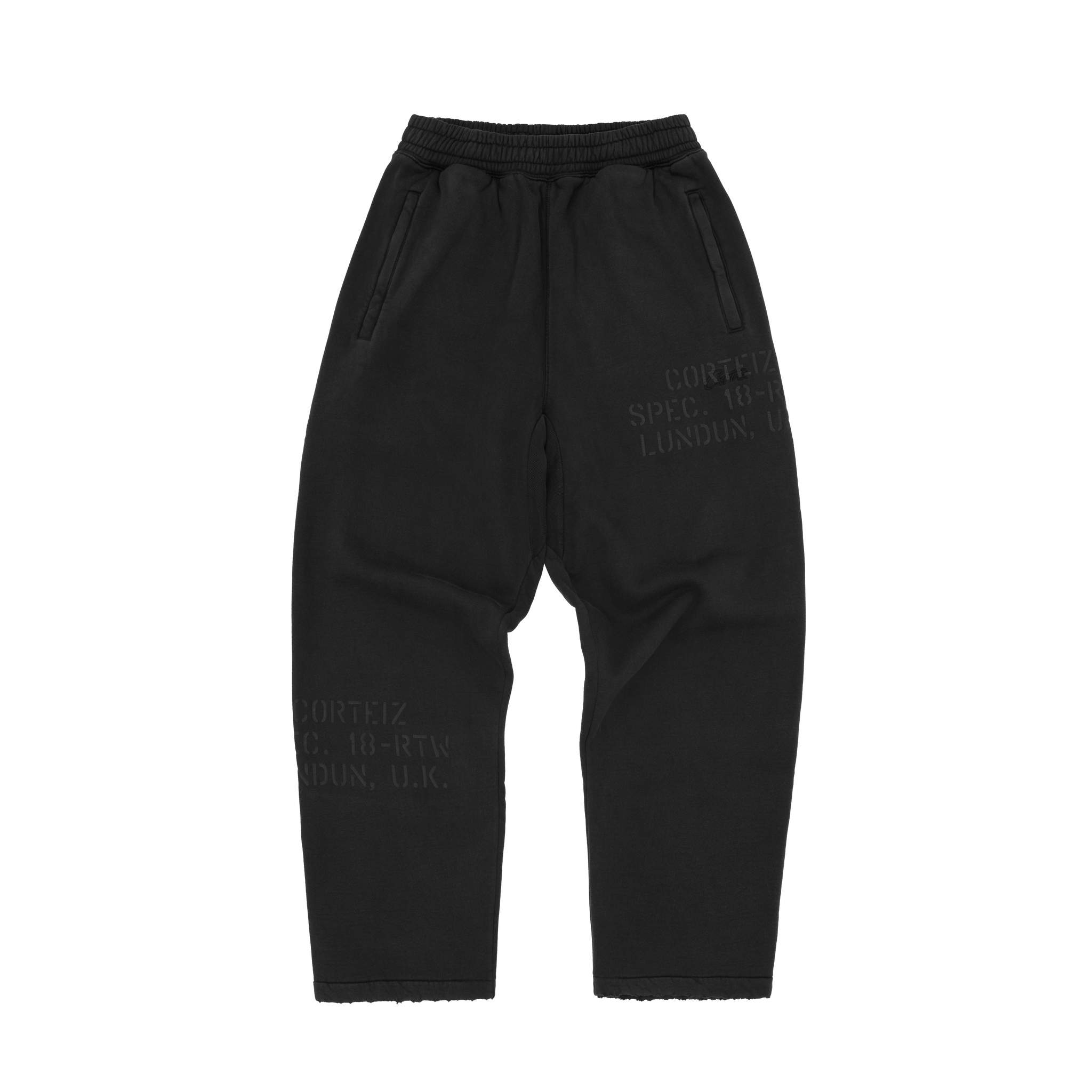 HMP STENCIL OPEN HEM SWEATPANT [BLACK OVERDYE]