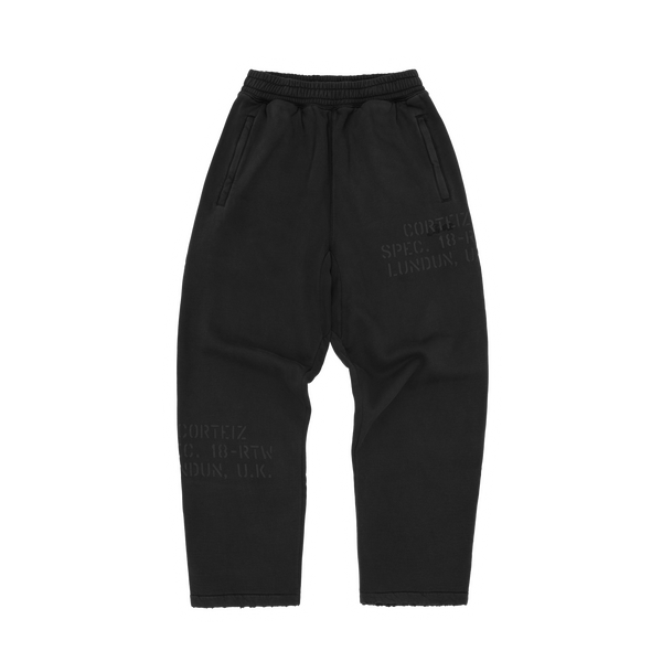 HMP STENCIL OPEN HEM SWEATPANT [BLACK OVERDYE]