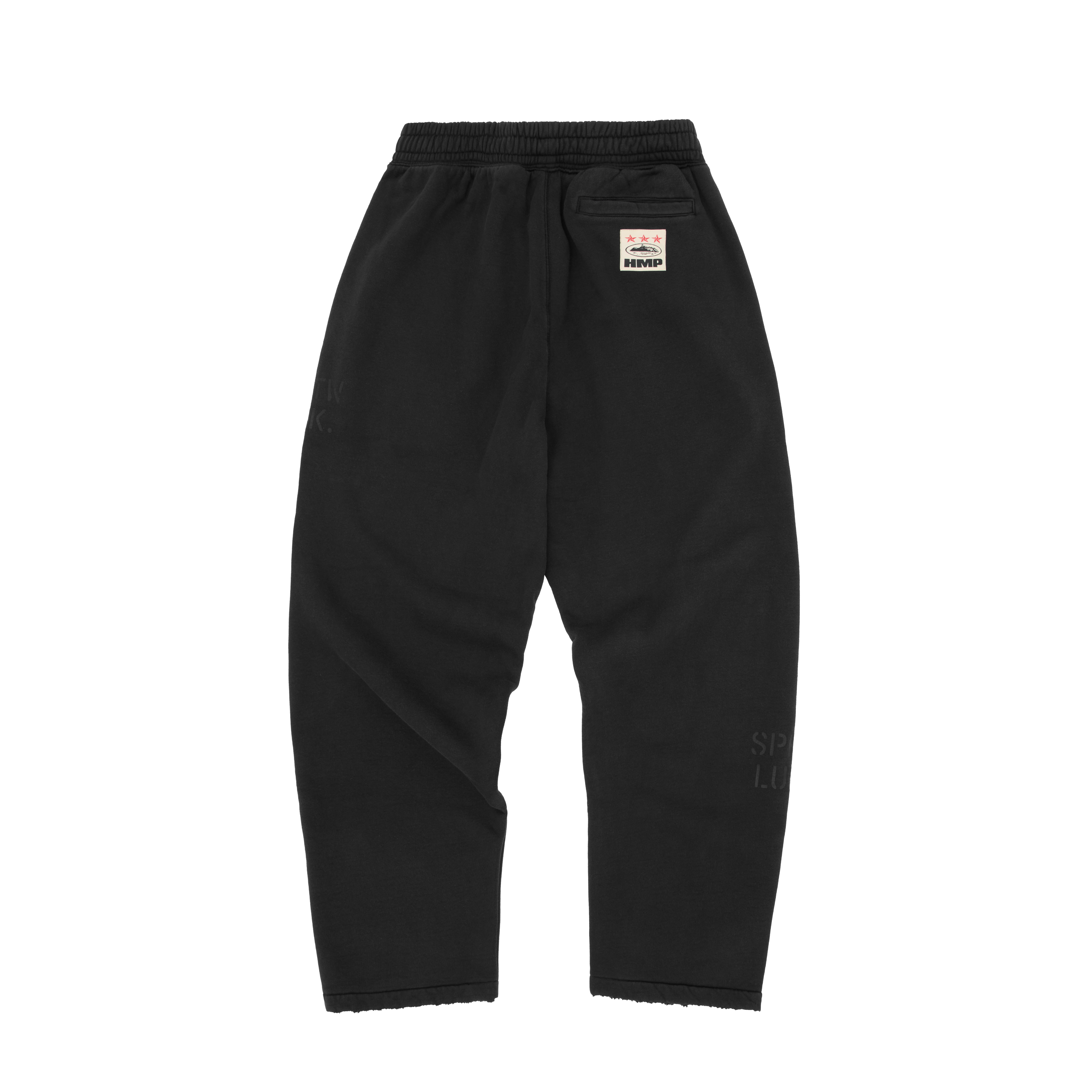 HMP STENCIL OPEN HEM SWEATPANT [BLACK OVERDYE]