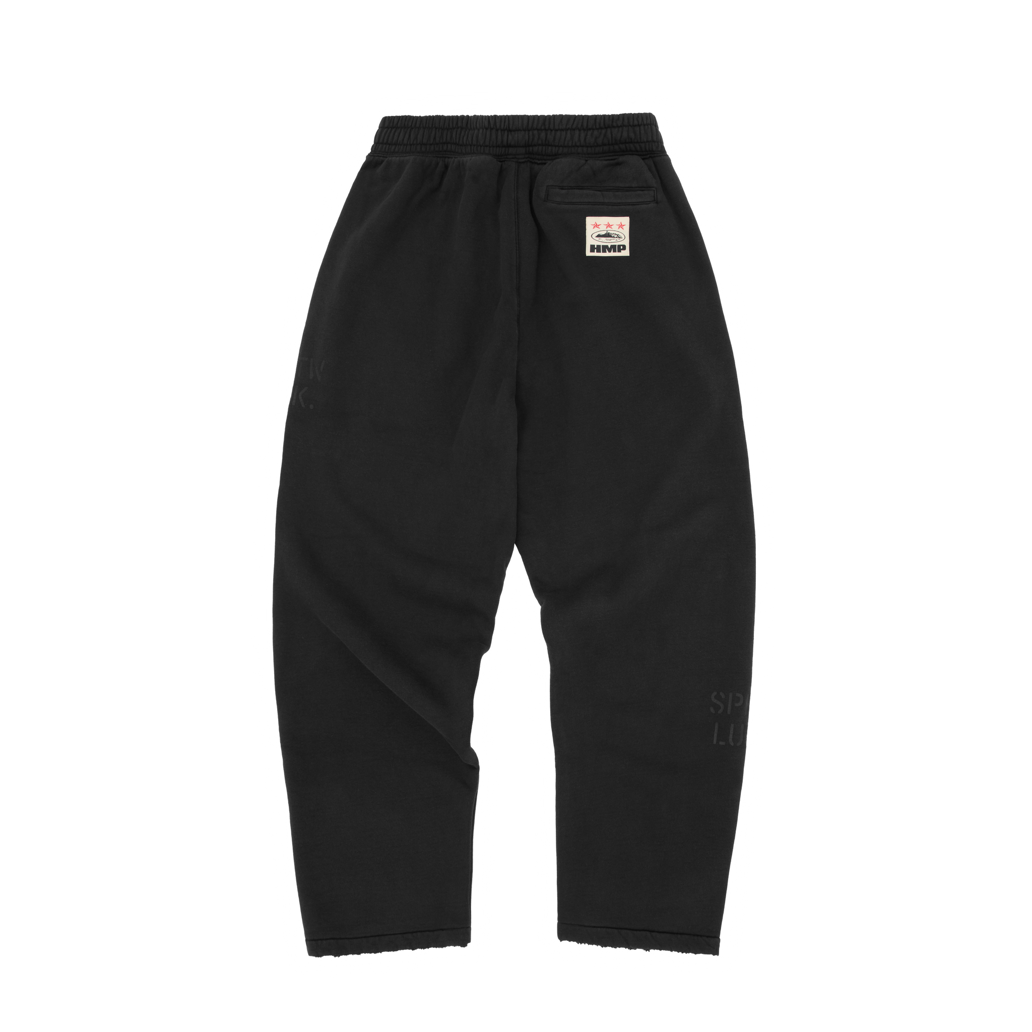 HMP STENCIL OPEN HEM SWEATPANT [BLACK OVERDYE]