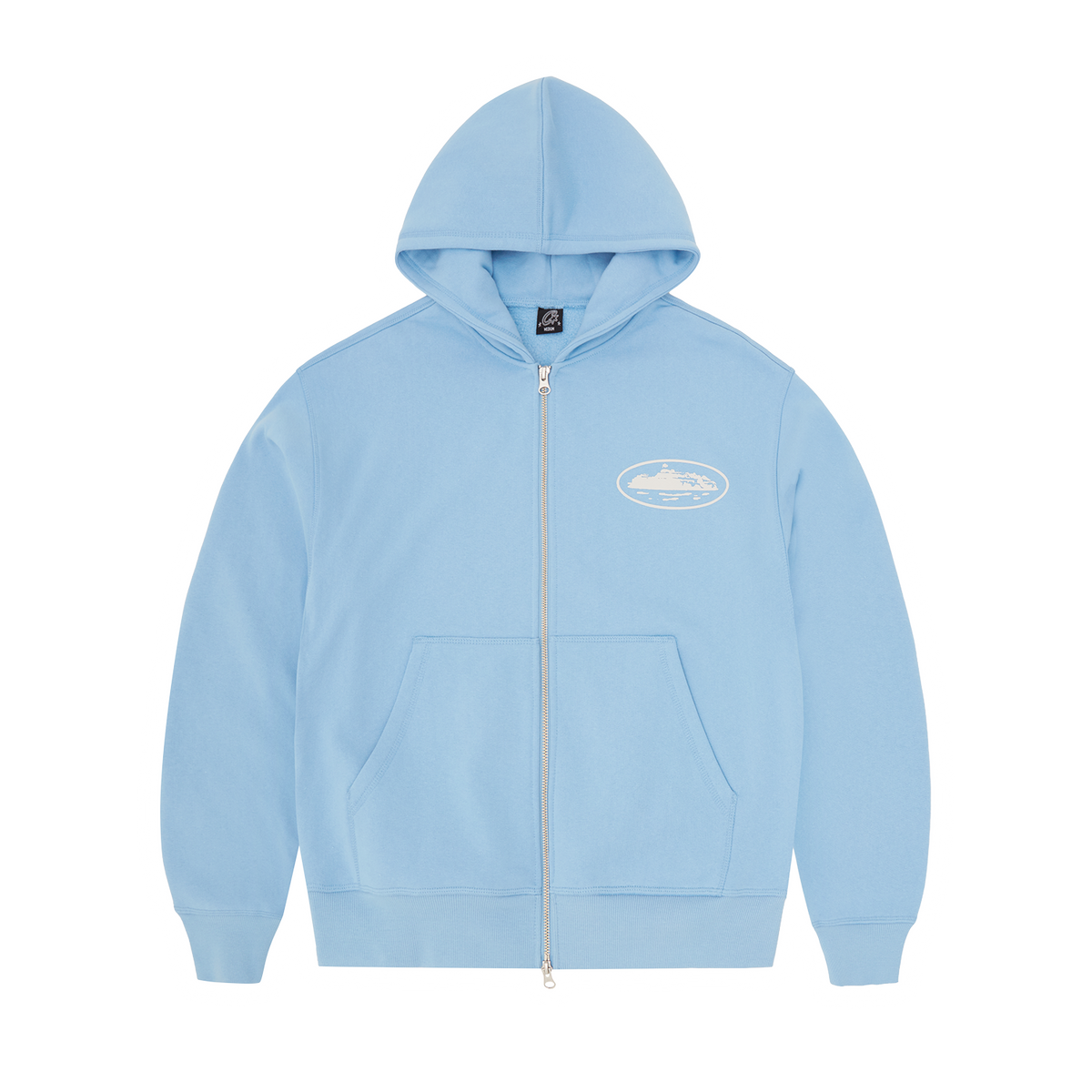 ISLAND PUFF PRINT ZIP HOODIE [BABY BLUE]