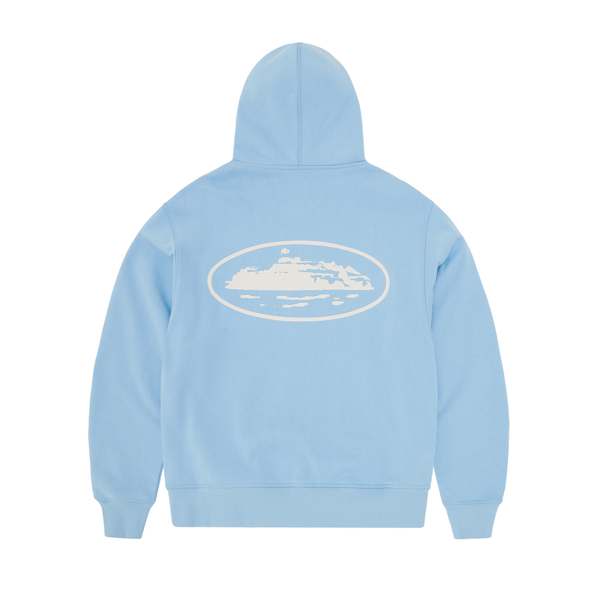 ISLAND PUFF PRINT ZIP HOODIE [BABY BLUE]