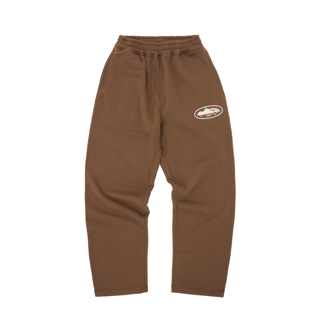 ISLAND PUFF PRINT OPEN HEM SWEATPANT [BROWN]