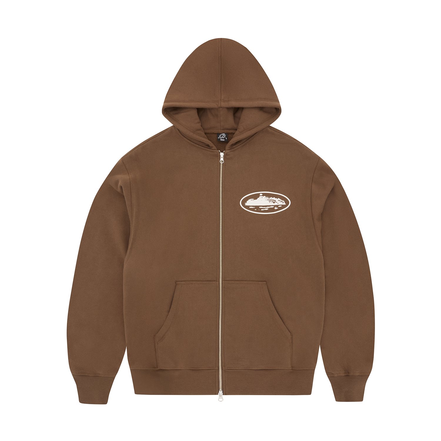 ISLAND PUFF PRINT ZIP HOODIE [BROWN]
