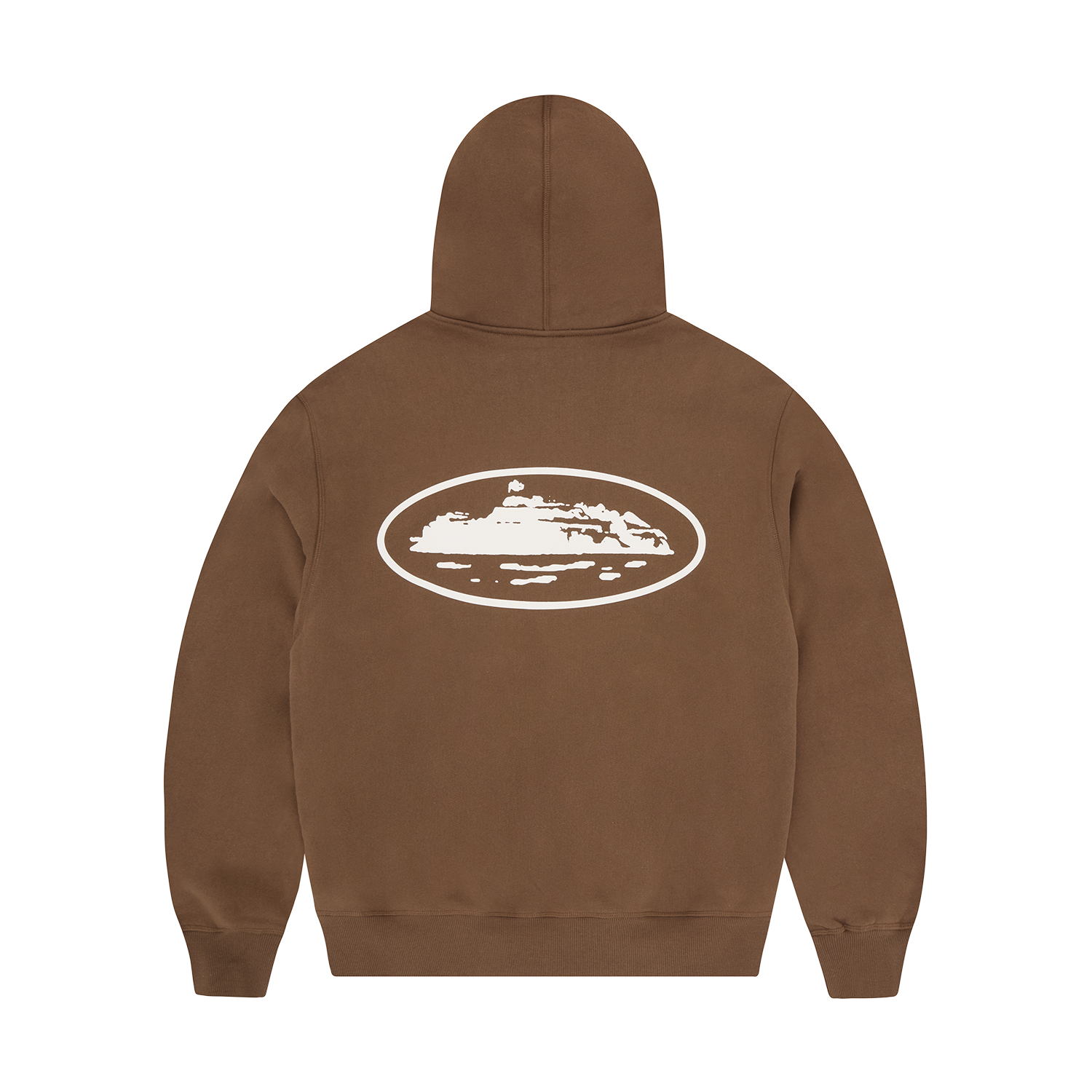 ISLAND PUFF PRINT ZIP HOODIE [BROWN]