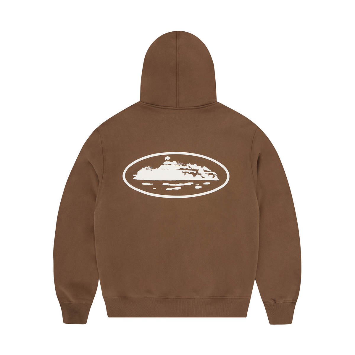 ISLAND PUFF PRINT ZIP HOODIE [BROWN]
