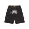 ISLAND BAGGY DENIM SHORT [WASHED BLACK]