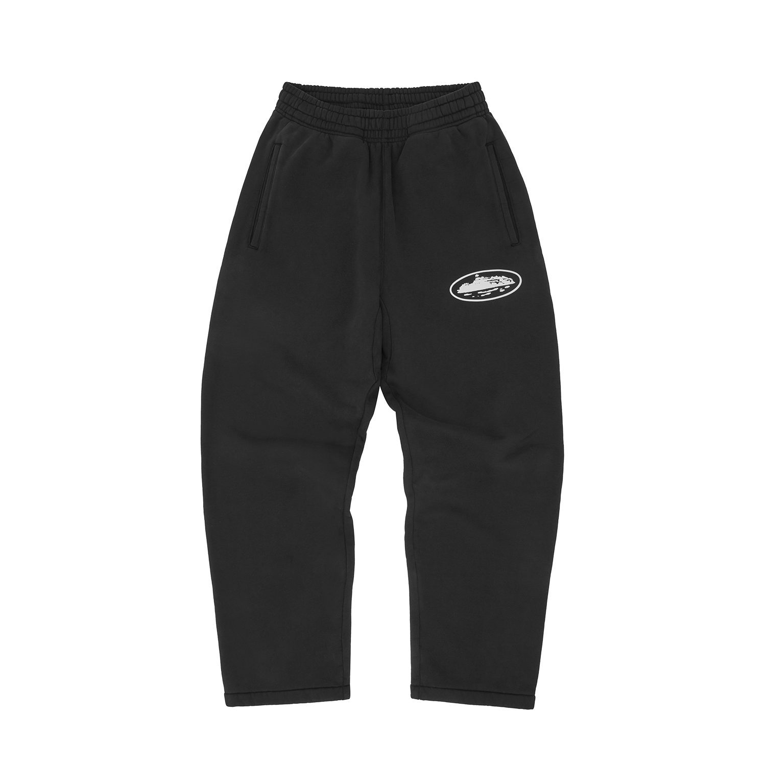 ISLAND PUFF PRINT OPEN HEM SWEATPANT [BLACK]